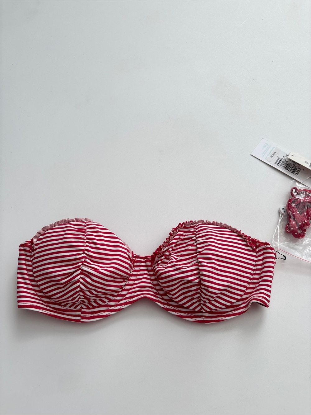 Frankies Bikinis Swim Bikini Top NWT Scarlet Stripe Strapless Sweetwater XS